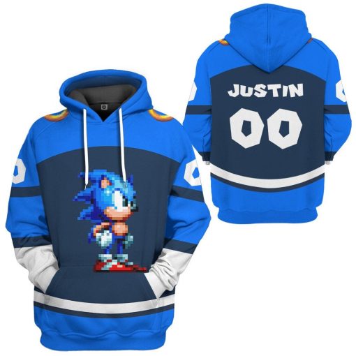Gearhumans 3D STH Sonic Sport Custom Name Custom Number Hoodie Tshirt Apparel - Image 16