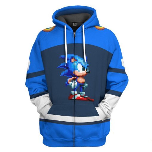 Gearhumans 3D STH Sonic Sport Custom Name Custom Number Hoodie Tshirt Apparel - Image 19