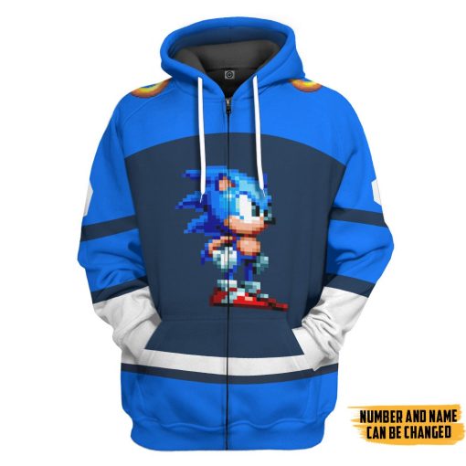 Gearhumans 3D STH Sonic Sport Custom Name Custom Number Hoodie Tshirt Apparel - Image 4