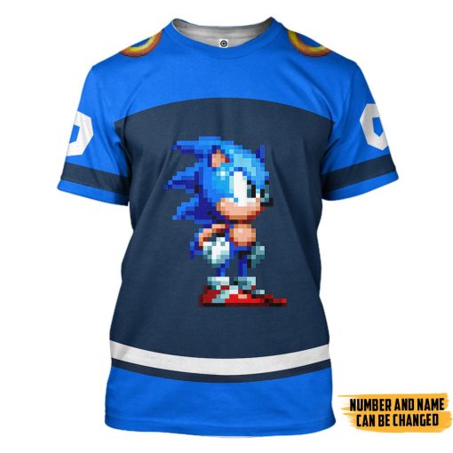 Gearhumans 3D STH Sonic Sport Custom Name Custom Number Hoodie Tshirt Apparel - Image 3