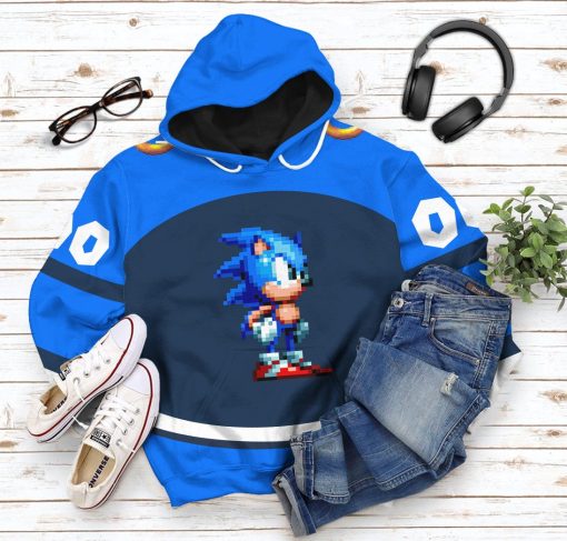 Gearhumans 3D STH Sonic Sport Custom Name Custom Number Hoodie Tshirt Apparel - Image 13