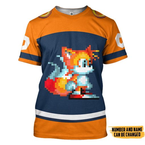 Gearhumans 3D STH Tails Sport Custom Name Custom Number Hoodie Tshirt Apparel - Image 3