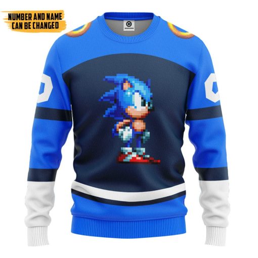 Gearhumans 3D STH Sonic Sport Custom Name Custom Number Hoodie Tshirt Apparel - Image 2