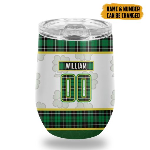 Gearhumans 3D New York Rangers St Patrick Day Custom Name Custom Number Tumbler - Image 2