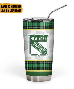 Gearhumans 3D New York Rangers St Patrick Day Custom Name Custom Number Tumbler