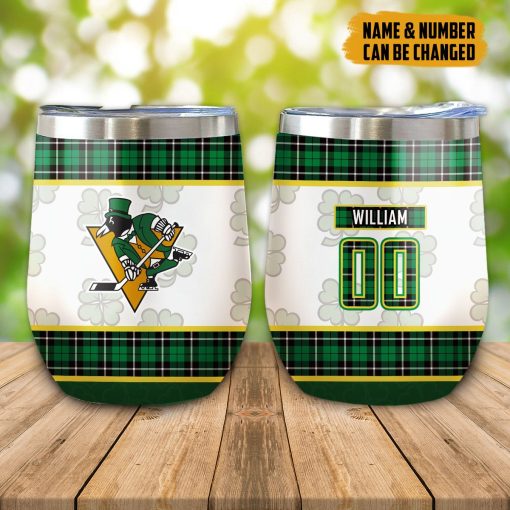 Gearhumans 3D Pittsburgh Penguins St Patrick Day Custom Name Custom Number Tumbler - Image 8