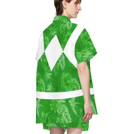Gearhumans Movie Mighty Morphin Green Power Rangers Tropical Custom St Patrick's Day Hawaii 3 Gearhumans Movie Mighty Morphin Green Power Rangers Tropical Custom St Patrick's Day Hawaii - Image 3