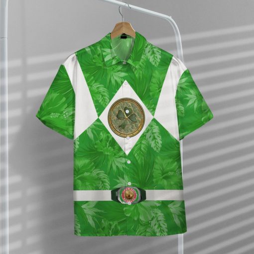 Gearhumans Movie Mighty Morphin Green Power Rangers Tropical Custom St Patrick's Day Hawaii 6 Gearhumans Movie Mighty Morphin Green Power Rangers Tropical Custom St Patrick's Day Hawaii - Image 6