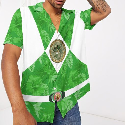Gearhumans Movie Mighty Morphin Green Power Rangers Tropical Custom St Patrick's Day Hawaii 4 Gearhumans Movie Mighty Morphin Green Power Rangers Tropical Custom St Patrick's Day Hawaii - Image 4