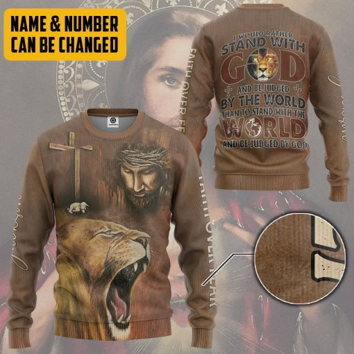 Gearhumans 3D I Would Rather Stand With God Jesus Christ Custom Tshirt Hoodie Apparel