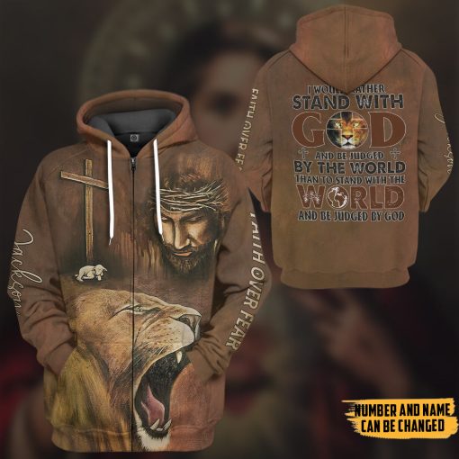 Gearhumans 3D I Would Rather Stand With God Jesus Christ Custom Tshirt Hoodie Apparel