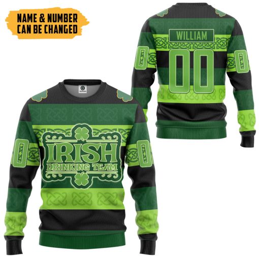 Gearhumans 3D Drinking Team St Patrick's Day Custom Name Custom Number Tshirt Hoodie Apparel
