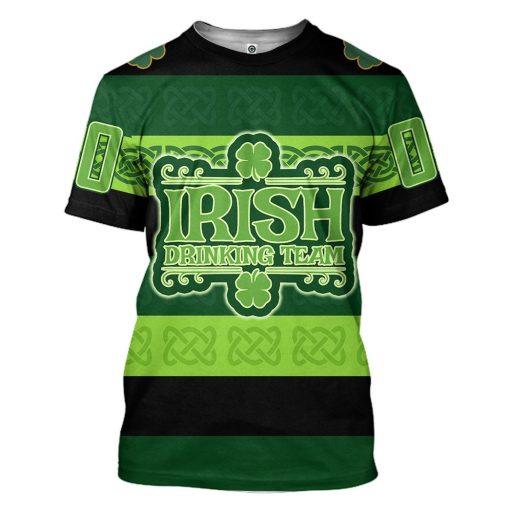 Gearhumans 3D Drinking Team St Patrick's Day Custom Name Custom Number Tshirt Hoodie Apparel
