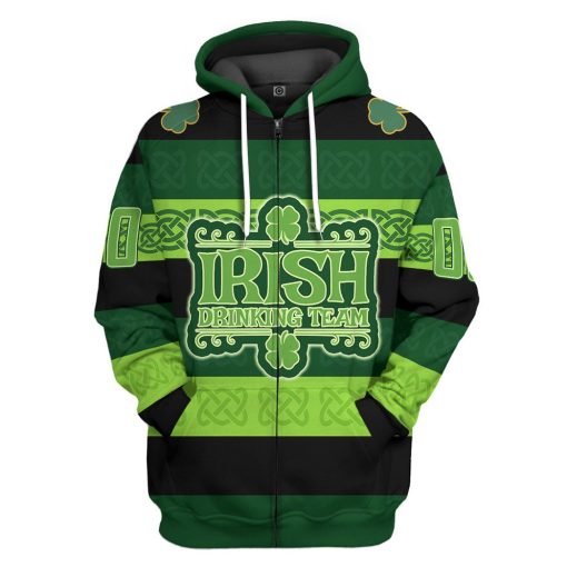 Gearhumans 3D Drinking Team St Patrick's Day Custom Name Custom Number Tshirt Hoodie Apparel