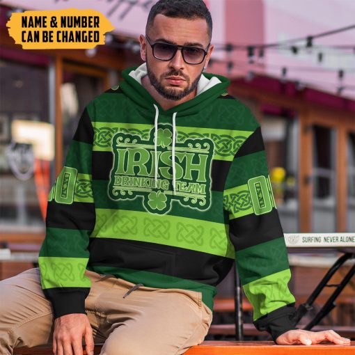 Gearhumans 3D Drinking Team St Patrick's Day Custom Name Custom Number Tshirt Hoodie Apparel