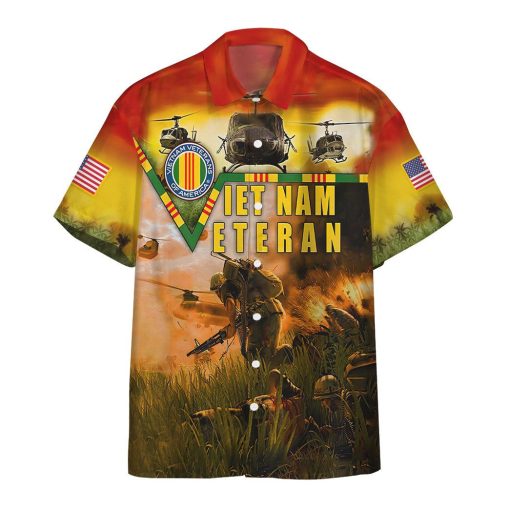 Gearhumans 3D Vietnam Veteran Custom Hawaiian Shirt