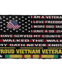 Gearhumans 3D Proud Vietnam Veteran Custom Doormat