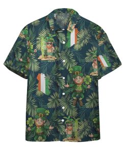 Gearhumans 3D Leprechaun Tropical Hawaii Style Custom Hawaiian Shirt