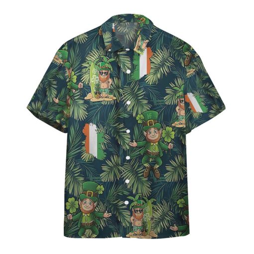 Gearhumans 3D Leprechaun Tropical Hawaii Style Custom Hawaiian Shirt