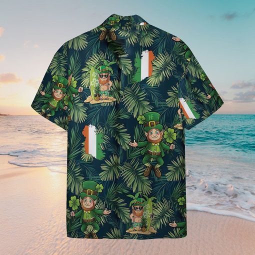 Gearhumans 3D Leprechaun Tropical Hawaii Style Custom Hawaiian Shirt - Image 8