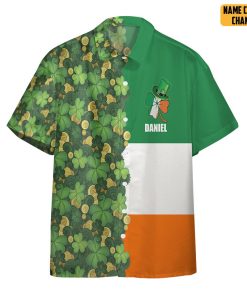 Gearhumans 3D Gold Coins Patrick's Day Irish Ireland Flag Custom Name Hawaiian Shirt