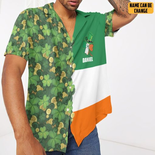 Gearhumans 3D Gold Coins Patrick's Day Irish Ireland Flag Custom Name Hawaiian Shirt - Image 5