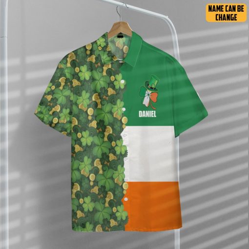 Gearhumans 3D Gold Coins Patrick's Day Irish Ireland Flag Custom Name Hawaiian Shirt - Image 7