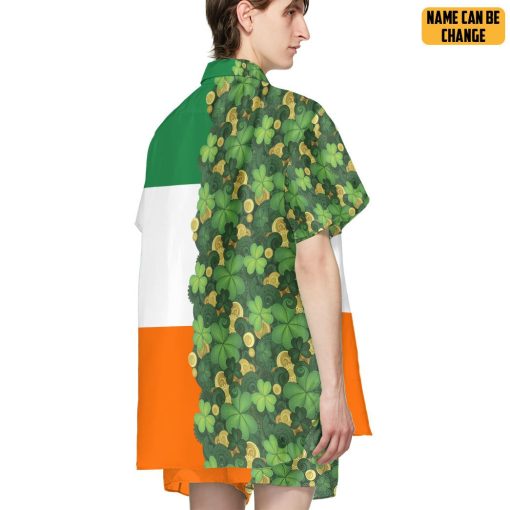 Gearhumans 3D Gold Coins Patrick's Day Irish Ireland Flag Custom Name Hawaiian Shirt - Image 4