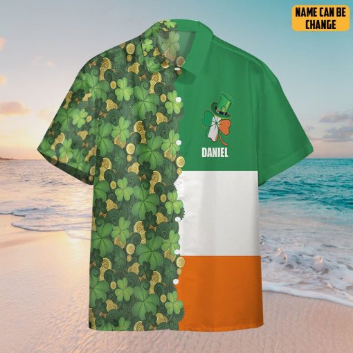 Gearhumans 3D Gold Coins Patrick's Day Irish Ireland Flag Custom Name Hawaiian Shirt - Image 6