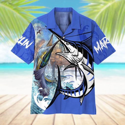 Gearhumans 3D Marlin Fish Custom Hawaiian Shirt