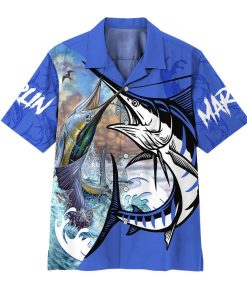 Gearhumans 3D Marlin Fish Custom Hawaiian Shirt