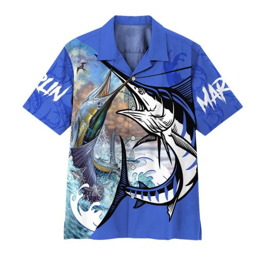 Gearhumans 3D Marlin Fish Custom Hawaiian Shirt
