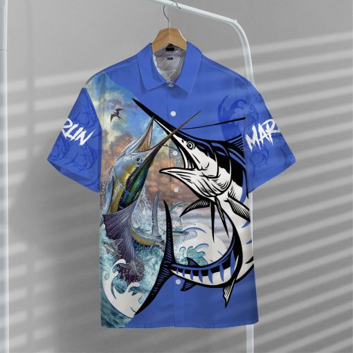 Gearhumans 3D Marlin Fish Custom Hawaiian Shirt