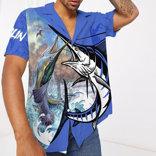 Gearhumans 3D Marlin Fish Custom Hawaiian Shirt