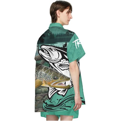 Gearhumans 3D Trout Fishing Custom Hawaiian Shirt