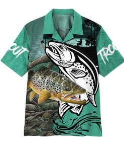Gearhumans 3D Trout Fishing Custom Hawaiian Shirt