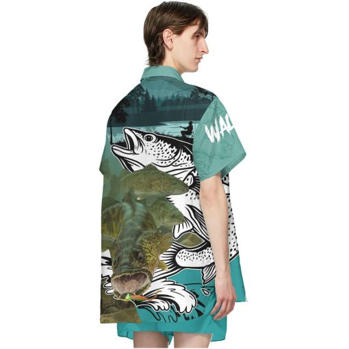 Gearhumans 3D Walleye Fishing Custom Hawaiian Shirt
