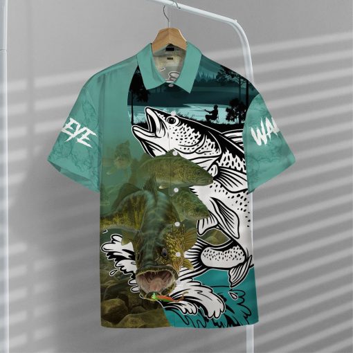 Gearhumans 3D Walleye Fishing Custom Hawaiian Shirt