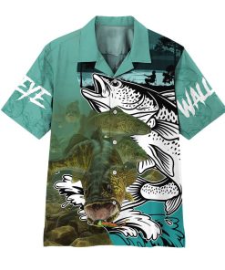 Gearhumans 3D Walleye Fishing Custom Hawaiian Shirt