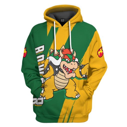 Gearhumans 3D Happy Bowser Custom Hoodie Tshirt Apparel