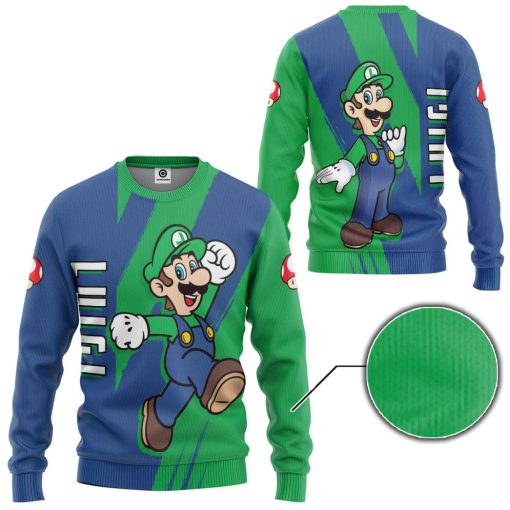 Gearhumans 3D Happy Luigi Custom Hoodie Tshirt Apparel