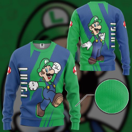 Gearhumans 3D Happy Luigi Custom Hoodie Tshirt Apparel