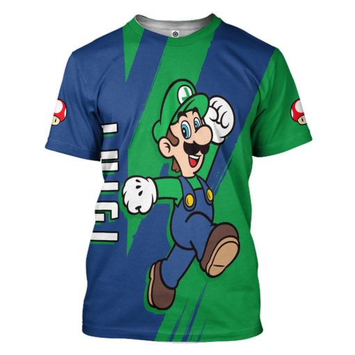 Gearhumans 3D Happy Luigi Custom Hoodie Tshirt Apparel