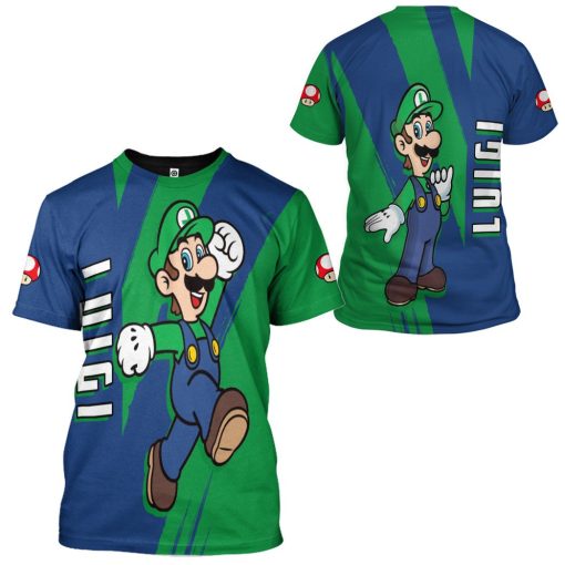 Gearhumans 3D Happy Luigi Custom Hoodie Tshirt Apparel