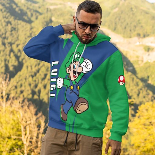 Gearhumans 3D Happy Luigi Custom Hoodie Tshirt Apparel