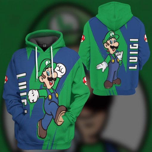Gearhumans 3D Happy Luigi Custom Hoodie Tshirt Apparel