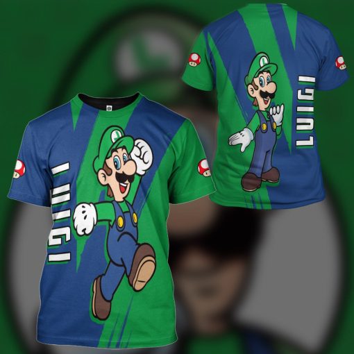 Gearhumans 3D Happy Luigi Custom Hoodie Tshirt Apparel