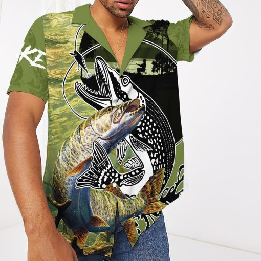 Gearhumans 3D Pike Fish Custom Hawaiian Shirt - Image 4