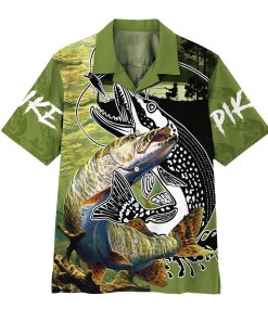 Gearhumans 3D Pike Fish Custom Hawaiian Shirt
