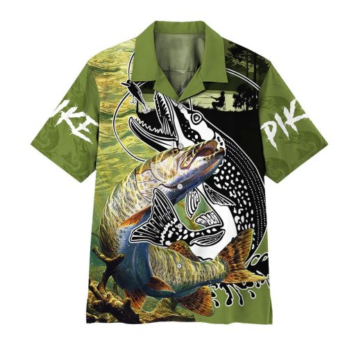 Gearhumans 3D Pike Fish Custom Hawaiian Shirt
